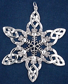 Pewter Scottish Thistle Snowflake Ornament/Pendant