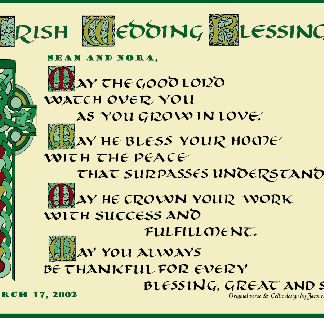irish wedding blessing print