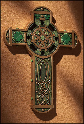IRISH CELTIC CROSS Celtic Patina Wall Cross 2000US Lovely green and brown 