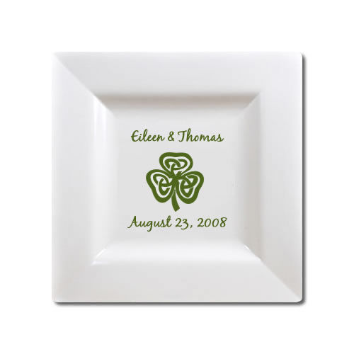 Personalized Shamrock Square Serving Platter 14000US A truly unique Irish 