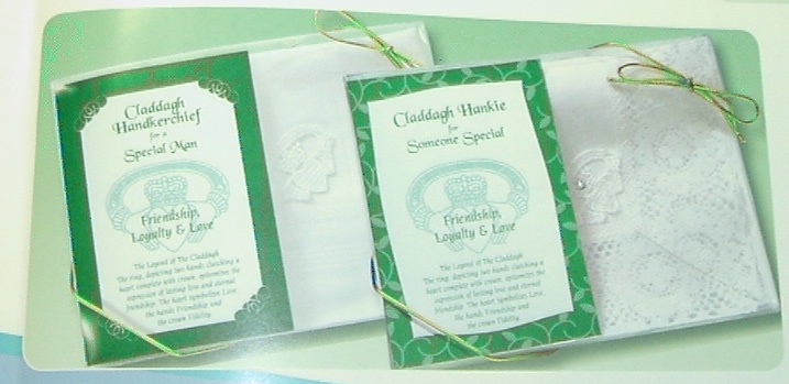 Choose either His Handkerchief for a special man Cotton with Claddagh 