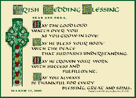 Reception Irish Wedding Blessing 6595US Professionally framed 11x14 in 
