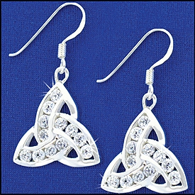 triquetra cz earrings