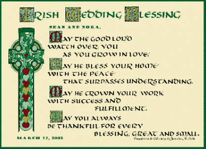irish wedding blessing print