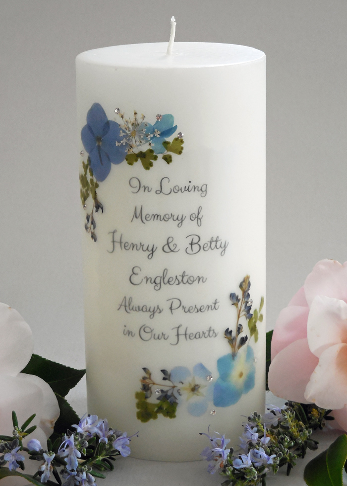 Custom Birth Flower Memorial Candle